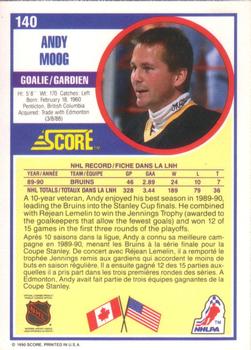 1990-91 Score Canadian #140 Andy Moog Back