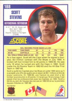 1990-91 Score Canadian #188 Scott Stevens Back