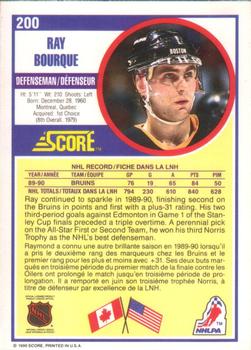 1990-91 Score Canadian #200 Ray Bourque Back