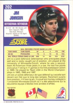 1990-91 Score Canadian #202 Jim Johnson Back