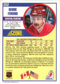 1990-91 Score Canadian #252 Bernie Federko Back
