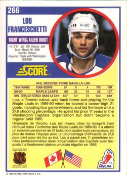 1990-91 Score Canadian #266 Lou Franceschetti Back