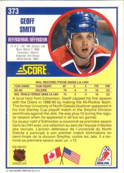 1990-91 Score Canadian #373 Geoff Smith Back