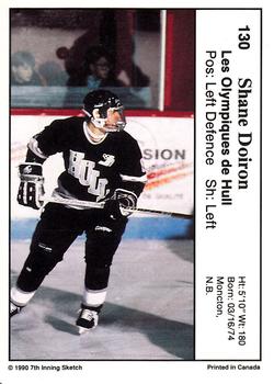 1990-91 7th Inning Sketch QMJHL #130 Shane Doiron Back