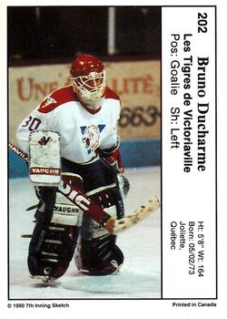 1990-91 7th Inning Sketch QMJHL #202 Bruno Ducharme Back