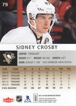 2013-14 Fleer Showcase #79 Sidney Crosby Back