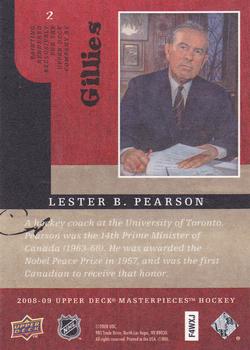 2008-09 Upper Deck Masterpieces #2 Lester B. Pearson Back