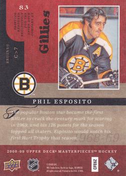 2008-09 Upper Deck Masterpieces #83 Phil Esposito Back