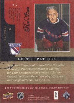 2008-09 Upper Deck Masterpieces #13 Lester Patrick Back