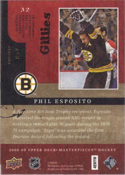2008-09 Upper Deck Masterpieces #32 Phil Esposito Back
