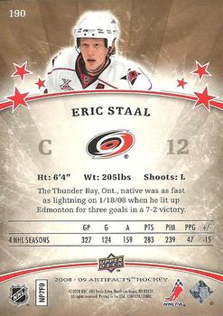 2008-09 Upper Deck Artifacts #190 Eric Staal Back