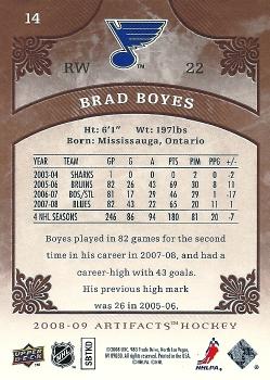 2008-09 Upper Deck Artifacts #14 Brad Boyes Back