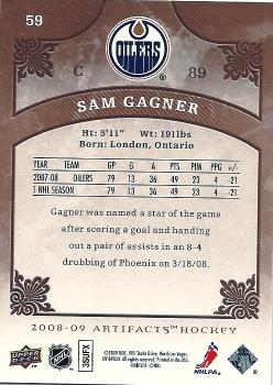 2008-09 Upper Deck Artifacts #59 Sam Gagner Back