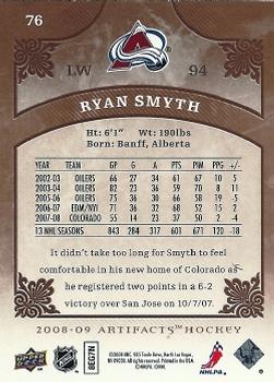 2008-09 Upper Deck Artifacts #76 Ryan Smyth Back