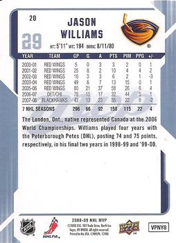 2008-09 Upper Deck MVP #20 Jason Williams Back