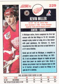 1992-93 Score Canadian #229 Kevin Miller Back