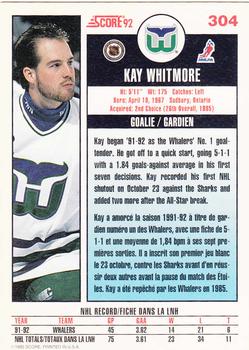 1992-93 Score Canadian #304 Kay Whitmore Back