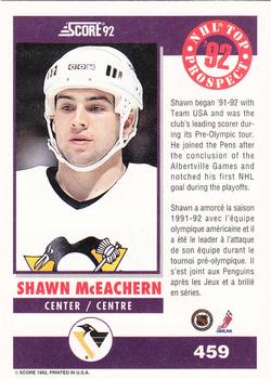 1992-93 Score Canadian #459 Shawn McEachern Back