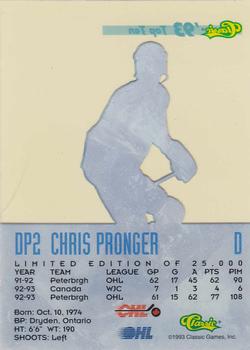 1993 Classic '93 Hockey Draft - Top Ten #DP2 Chris Pronger Back