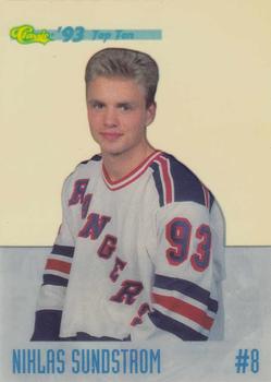 1993 Classic '93 Hockey Draft - Top Ten #DP8 Niklas Sundstrom Front