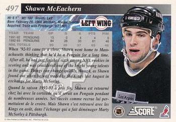 1993-94 Score Canadian #497 Shawn McEachern Back