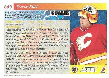 1993-94 Score Canadian #660 Trevor Kidd Back