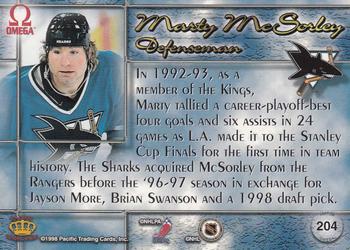 1997-98 Pacific Omega #204 Marty McSorley Back