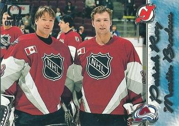 1997-98 Pacific Omega #249 Patrick Roy / Martin Brodeur Front