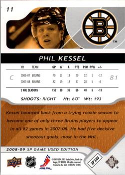 2008-09 SP Game Used #11 Phil Kessel Back