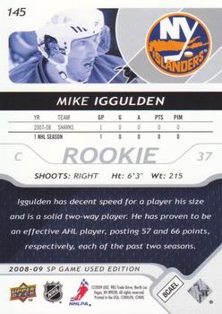 2008-09 SP Game Used #145 Mike Iggulden Back