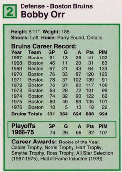 1991-92 BayBank Bobby Orr #2 Bobby Orr Back