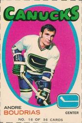 1971-72 Bazooka #16 Andre Boudrias Front