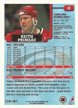 1999-00 O-Pee-Chee #18 Keith Primeau Back