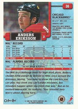 1999-00 O-Pee-Chee #36 Anders Eriksson Back