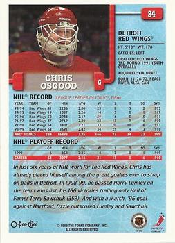 1999-00 O-Pee-Chee #84 Chris Osgood Back