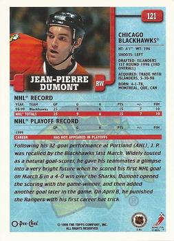 1999-00 O-Pee-Chee #121 Jean-Pierre Dumont Back