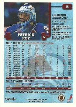 1999-00 O-Pee-Chee #16 Patrick Roy Back