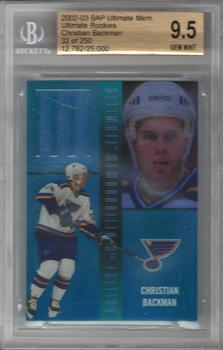 2002-03 Be a Player Ultimate Memorabilia #52 Christian Backman Front
