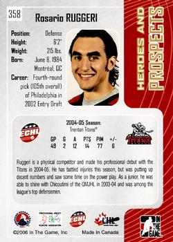2005-06 In The Game Heroes and Prospects #358 Rosario Ruggeri Back
