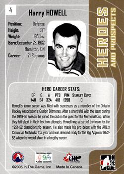 2005-06 In The Game Heroes and Prospects #4 Harry Howell Back