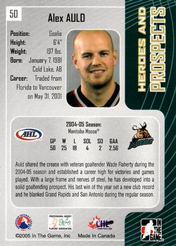 2005-06 In The Game Heroes and Prospects #50 Alex Auld Back
