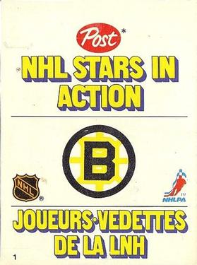 1981-82 Post NHL Stars in Action #1 Ray Bourque Front