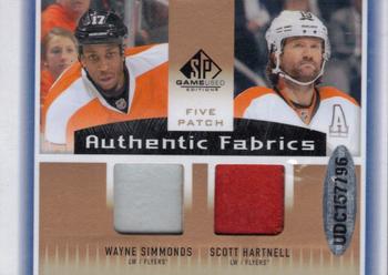2013-14 SP Game Used - Authentic Fabrics Fives Patches #AF5-PHI Matt Read / Wayne Simmonds / Scott Hartnell / Brayden Schenn / Scott Laughton Back