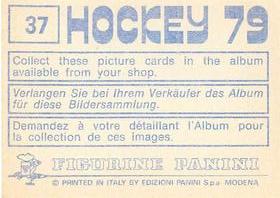 1979 Panini Hockey Stickers #37 Finland vs. East Germany Back