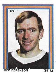 1970-71 Eddie Sargent / Finast NHL Players Stickers #177 Red Berenson Front