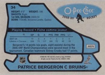 2008-09 O-Pee-Chee - 1979-80 Retro #34 Patrice Bergeron Back