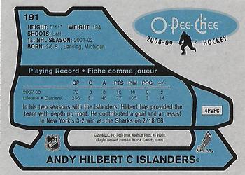 2008-09 O-Pee-Chee - 1979-80 Retro #191 Andy Hilbert Back