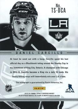 2013-14 Panini Totally Certified - Signatures #TS-DCA Daniel Carcillo Back