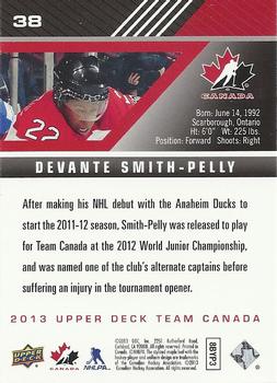 2013 Upper Deck Team Canada #38 Devante Smith-Pelly Back