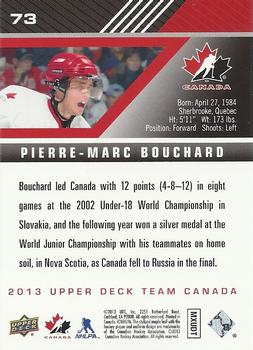 2013 Upper Deck Team Canada #73 Pierre-Marc Bouchard Back